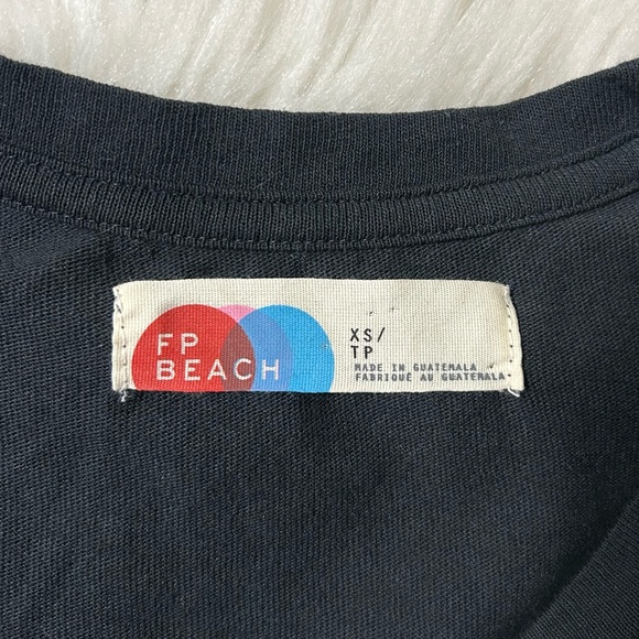 Free People Beach Size XS Meadow Tee Dress Black Oversized Cotton - Picture 12 of 16